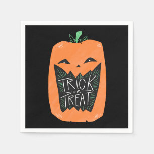 Bus eller godis Pumpkin Halloween Pappersservett