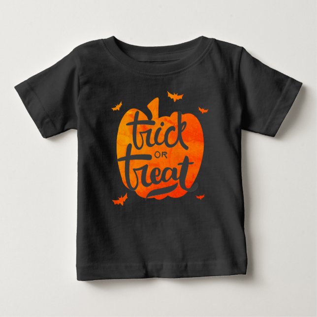 Bus eller godis Pumpkin Halloween Småbarn T Shirt (Framsida)