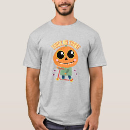 Bus eller godis Pumpkin head unge på scooter T Shirt