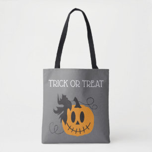 Bus eller godis Pumpkin Jack o lantern Fladdermus Tygkasse