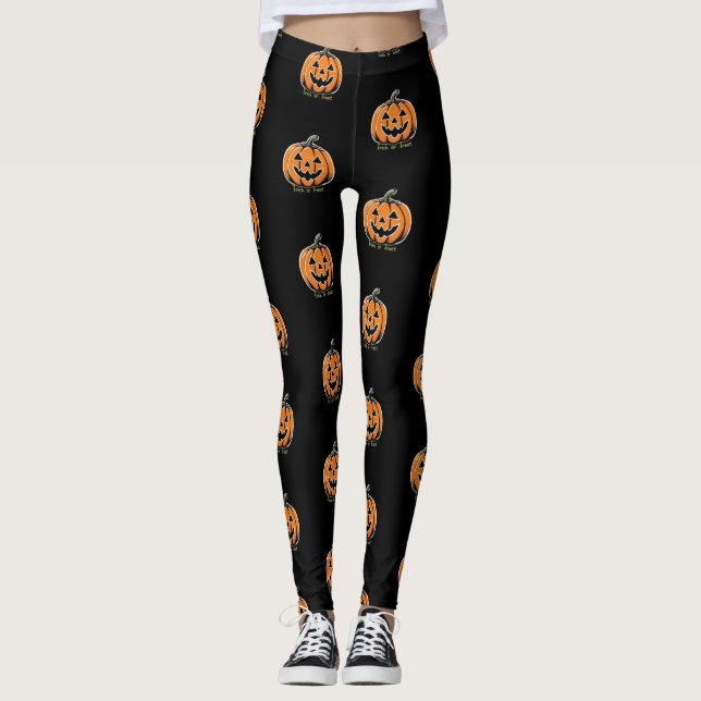 Bus eller godis-Pumpkin Leggings (Framsida)