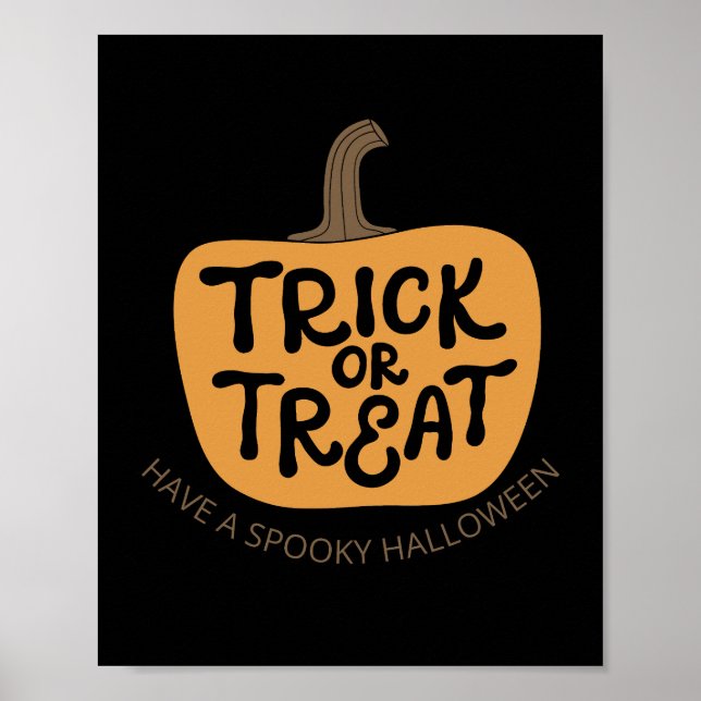 Bus eller godis Pumpkin Wall Art Poster (Framsidan)