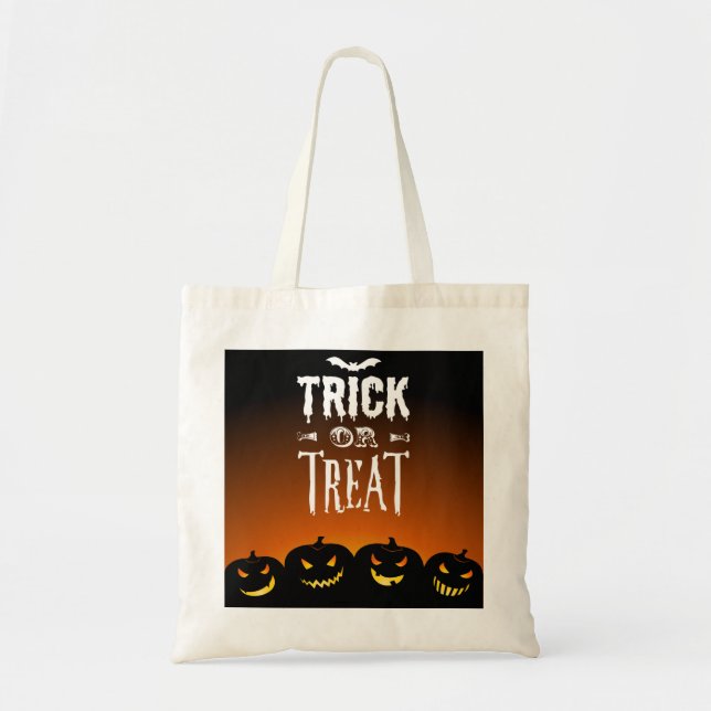 Bus eller godis Pumpkins Tote Bag Tygkasse (Framsidan)