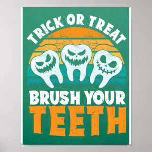 Bus eller godis: Push your Teeth Dentist Pun Hallo Poster