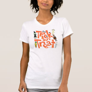 Bus eller godis Roligt oktober Halloween Slogan Tee