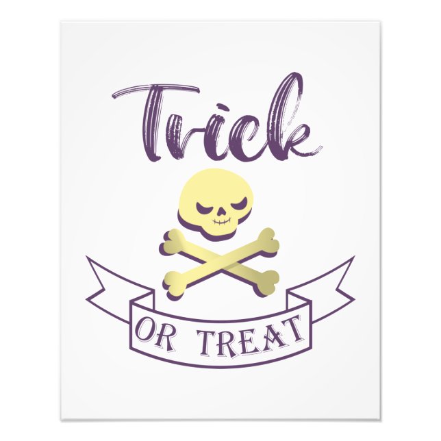 Bus eller godis, skallkorsben Halloween-band Fototryck (Framsidan)