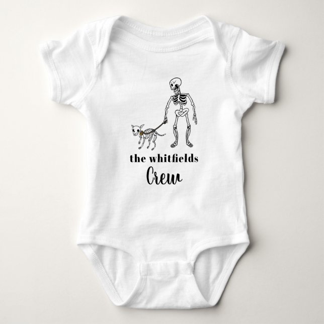 Bus eller godis Skeleton Halloween-familjmatchning T Shirt (Framsida)