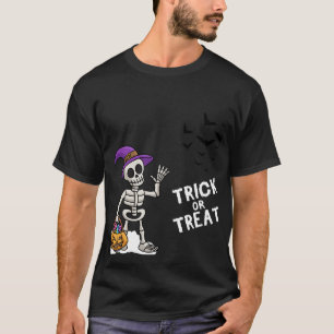 Bus eller godis Skeleton Halloween Tee Roligt Cost