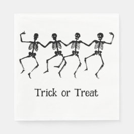 Bus eller godis Skeletons Dancing Halloween Pappersservett