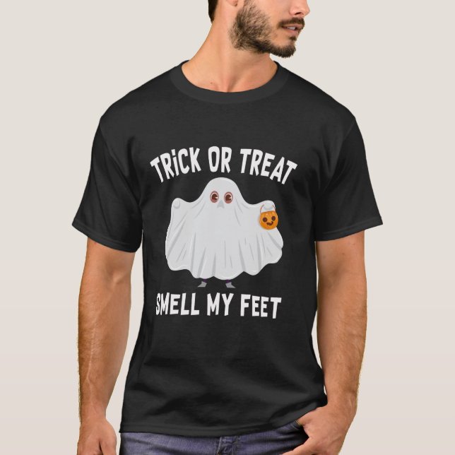 Bus eller godis Smell min Feet Funny Pumpkin Hallo T Shirt (Framsida)