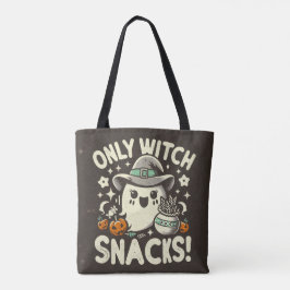 Bus eller godis söt endast Witch Snacks Tote Bag Tygkasse