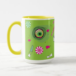 Bus eller godis! Söt, söt död och godis! Mugg