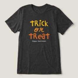 Bus eller godis söt svart orange Halloween T Shirt