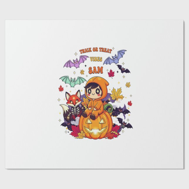 Bus eller godis söta Halloween Presentpapper (Platt)