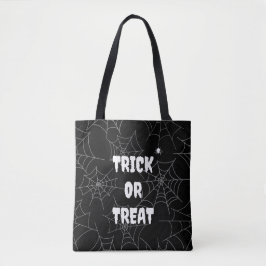 Bus eller godis Spindelnät Black Halloween Tote Ba Tygkasse