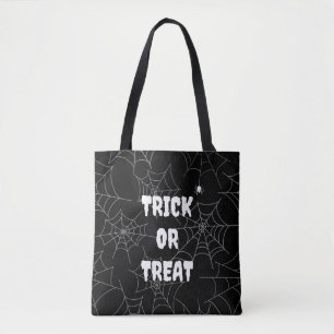 Bus eller godis Spindelnät Black Halloween Tote Ba Tygkasse