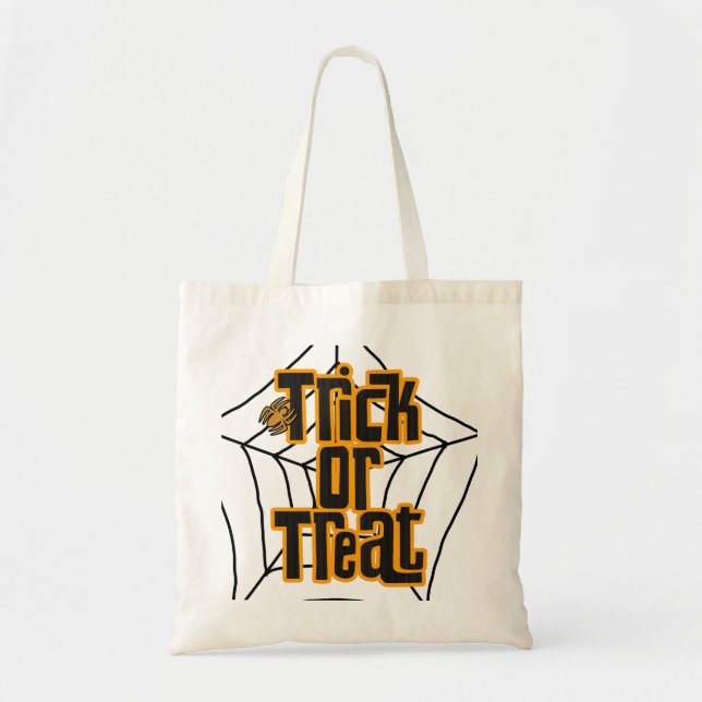 Bus eller godis spindelnät Halloween-säck Tygkasse (Framsidan)
