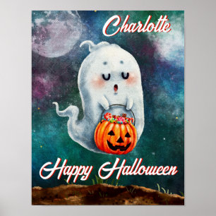 Bus eller godis, Spöken är Söt Happy halloween Poster