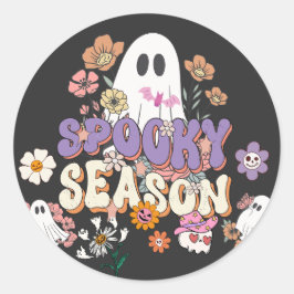 Bus eller godis Spooky Cute Ghost Halloween Sticke Runt Klistermärke