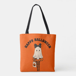 Bus eller godis Spooky Cute Ghost Happy halloween Tygkasse