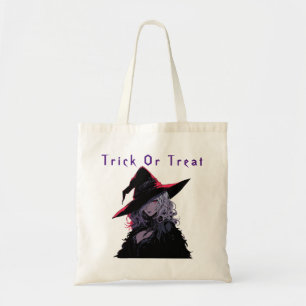 Bus eller godis Spooky Halloween Witch Tygkasse