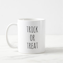 Bus eller godis. Svarta och vita Halloween fest Kaffemugg