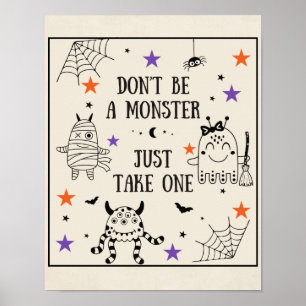 Bus eller godis tar bara ett porchgodis Halloween Poster