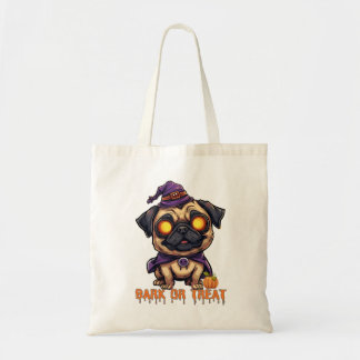 "Bus eller godis Tote Bag - Cute Halloween Pug. Tygkasse