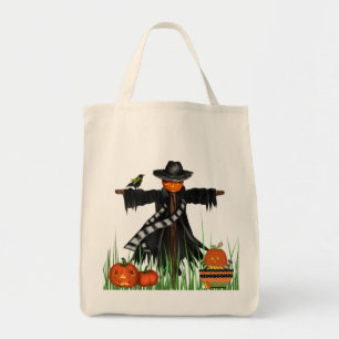 Bus eller godis Tote Bag med Pumpkins Fågelskrämma Tygkasse