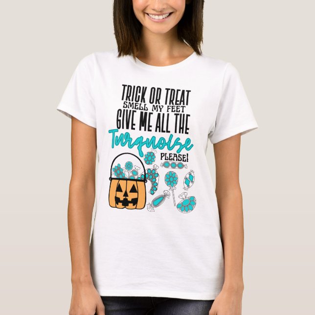 Bus eller godis Turquise T Shirt (Framsida)