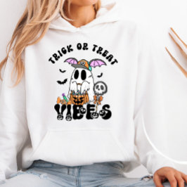 Bus eller godis Vibes Retro Cute Ghost Halloween T Shirt