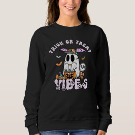 Bus eller godis Vibes Retro Ghost Halloween T Shirt