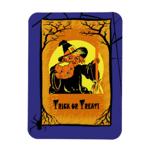 Bus eller godis! Vintage Witch Halloween Gift Magnet