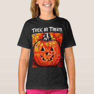 Bus eller godis Whimsical Jack-O-Lantern Pumpkin T Shirt
