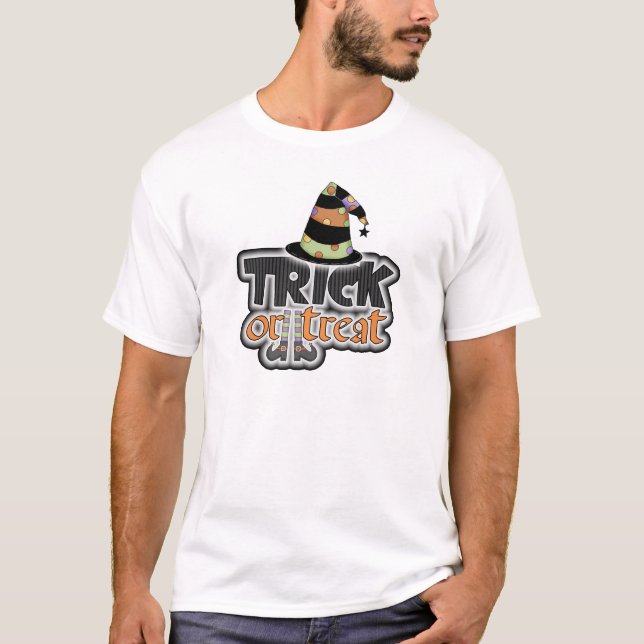 Bus eller godis Witch Hat Halloween Tee (Framsida)