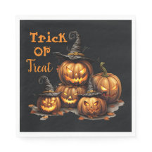 Bus eller godis Witch Pumpkins Pappra Napkins