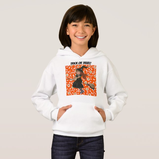 Bus eller godis Witch! T Shirt (Hel framsida)