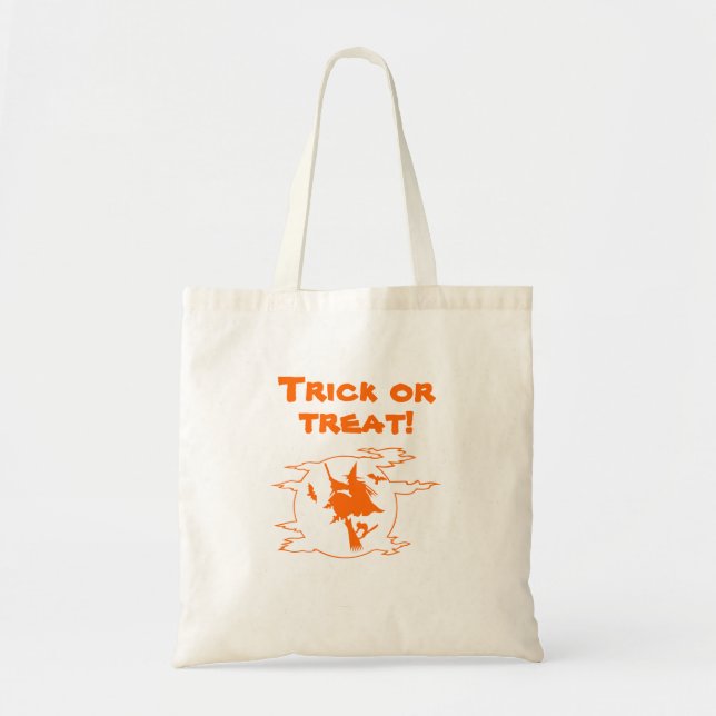 Bus eller godis Witch Tote Bag Tygkasse (Framsidan)