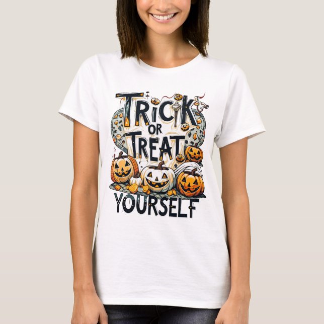 Bus eller godis Yourself - Halloween T Shirt (Framsida)