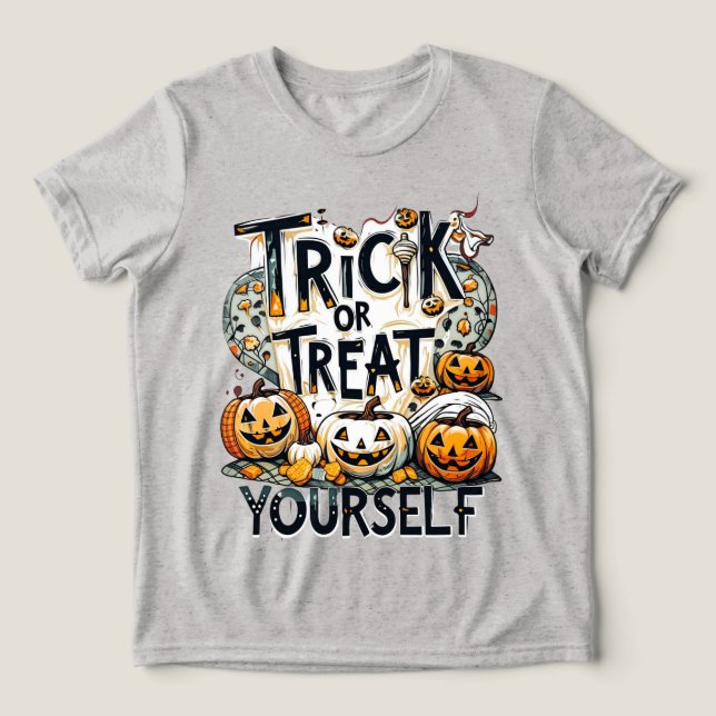 Bus eller godis Yourself - Halloween T Shirt (Design Framsida)