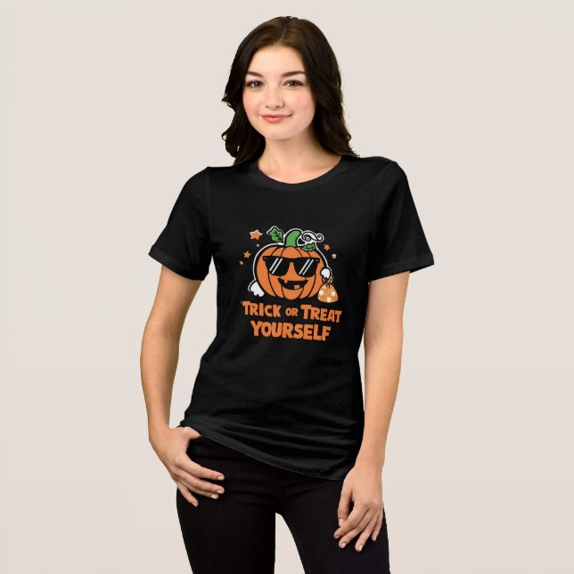 Bus eller godis Yourself Halloween Womens Tshirts (Framsida Full)