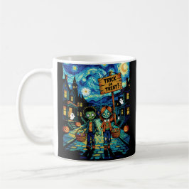 Bus eller godis Zombies - Van Gogh Starry Hallowee Kaffemugg