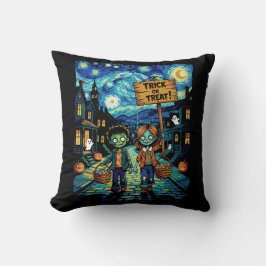 Bus eller godis Zombies - Van Gogh Starry Hallowee Kudde
