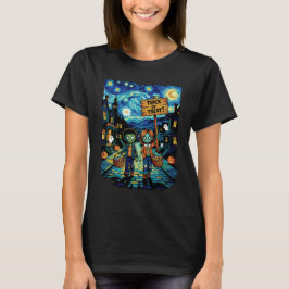 Bus eller godis Zombies - Van Gogh Starry Hallowee T Shirt