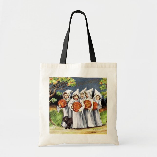 Bus eller godisvintage lurar Halloween hänger lös Tygkasse (Framsidan)