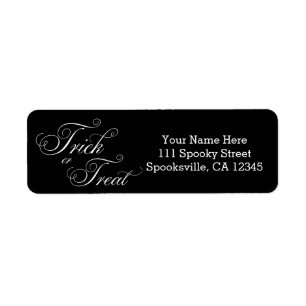 BUS eller GODS Eleganta Halloween-adressetiketter Returadress Etikett