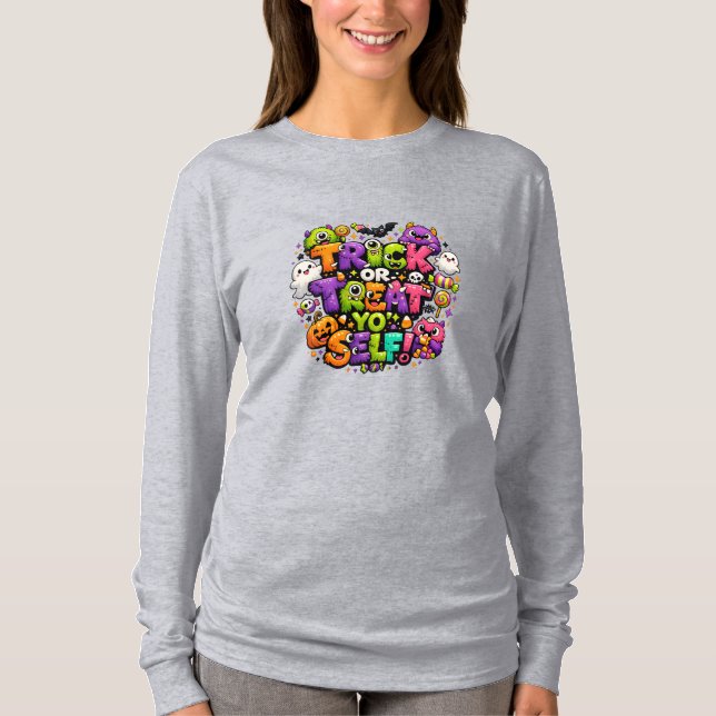 Bus eller gods Halloween-stämning  T Shirt (Framsida)