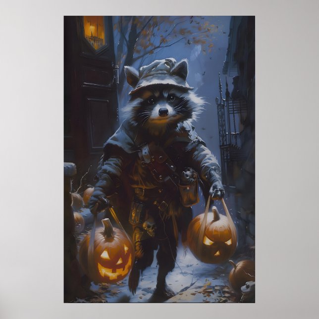 Bus eller gods med jack-o'-lanterns poster (Framsidan)