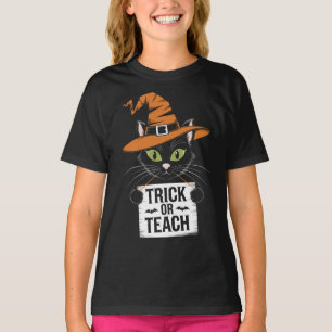 Bus eller lär Groovy lärare Halloween Retro T Shirt