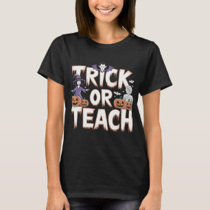 Bus eller lär Groovy lärare Halloween Retro T Shirt